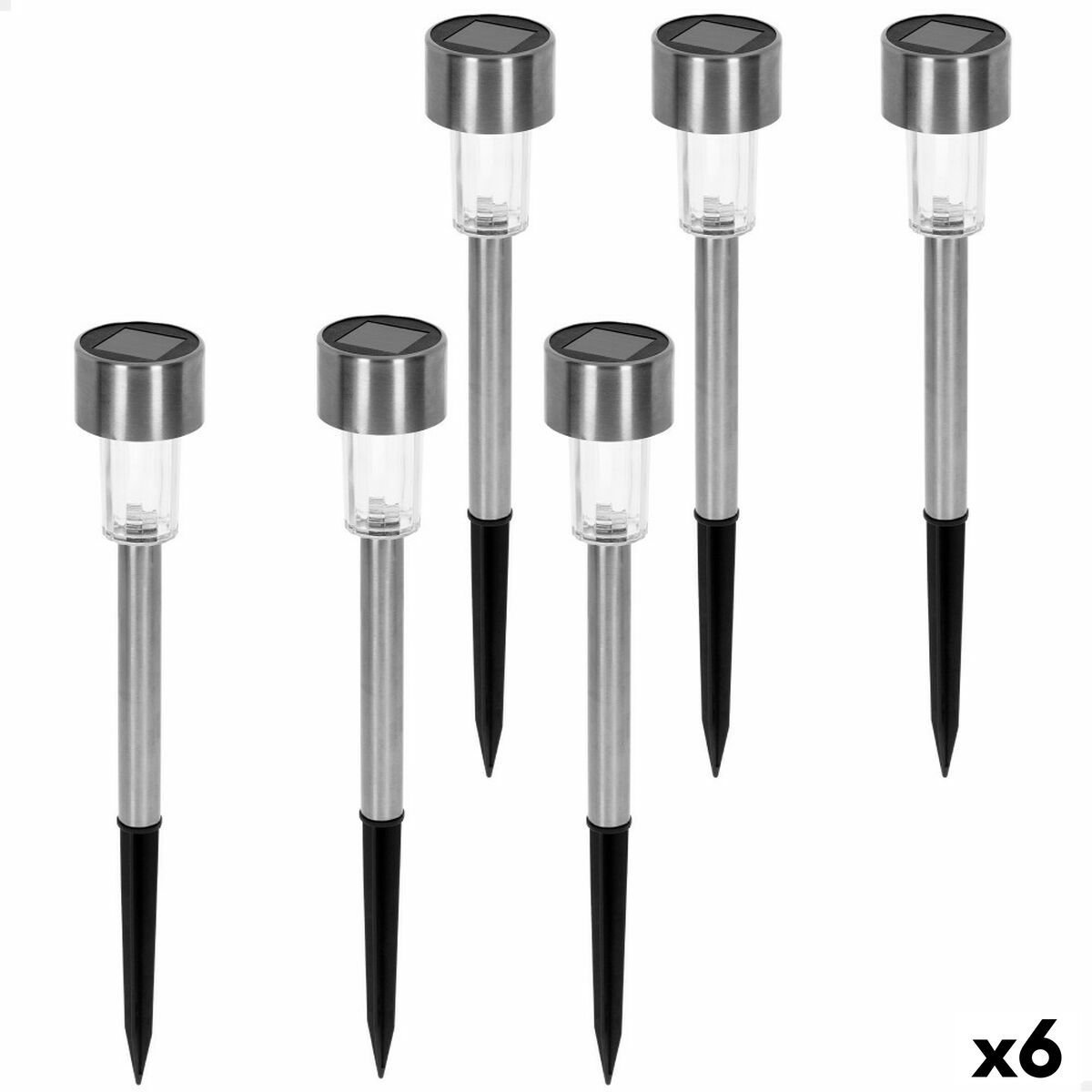 Set of solar garden lights Aktive 6 Pieces Plastic 5,5 x 36 x 5,5 cm (6 Units)-0
