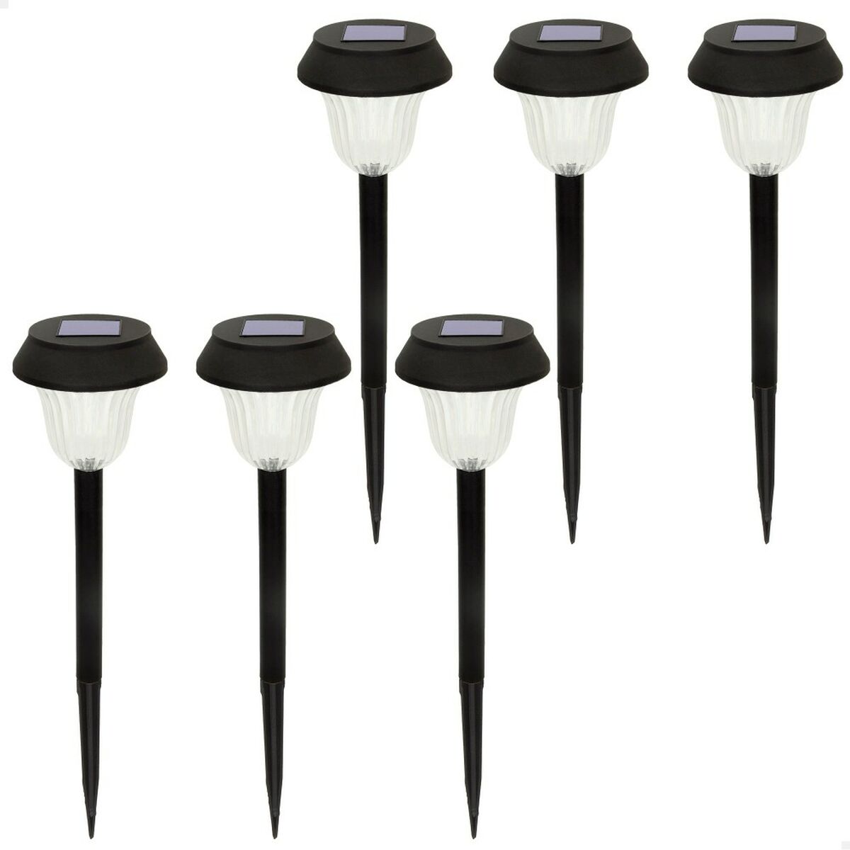 Set of solar garden lights Aktive 6 Pieces Stainless steel Plastic 10 x 38 x 10 cm (4 Units)-4