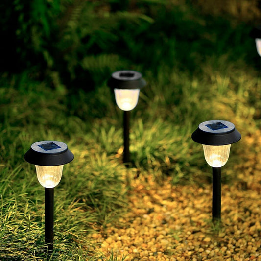 Set of solar garden lights Aktive 6 Pieces Stainless steel Plastic 10 x 38 x 10 cm (4 Units)-3