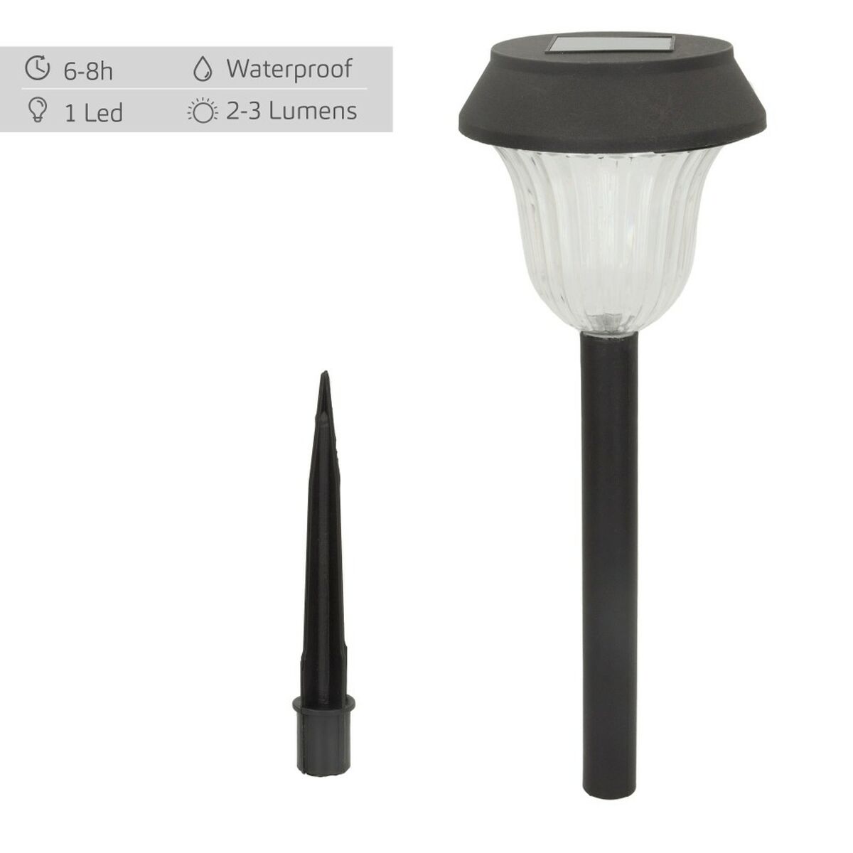 Set of solar garden lights Aktive 6 Pieces Stainless steel Plastic 10 x 38 x 10 cm (4 Units)-6